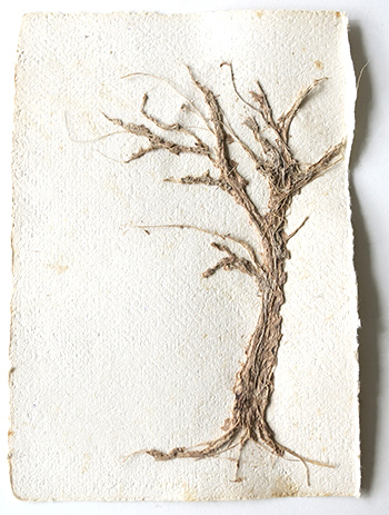 Tree theme: Collaging plant fibre – Tactual Textiles by Claire