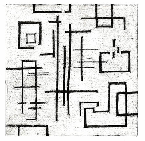 Collagraph: Lines & Boxes – Tactual Textiles by Claire